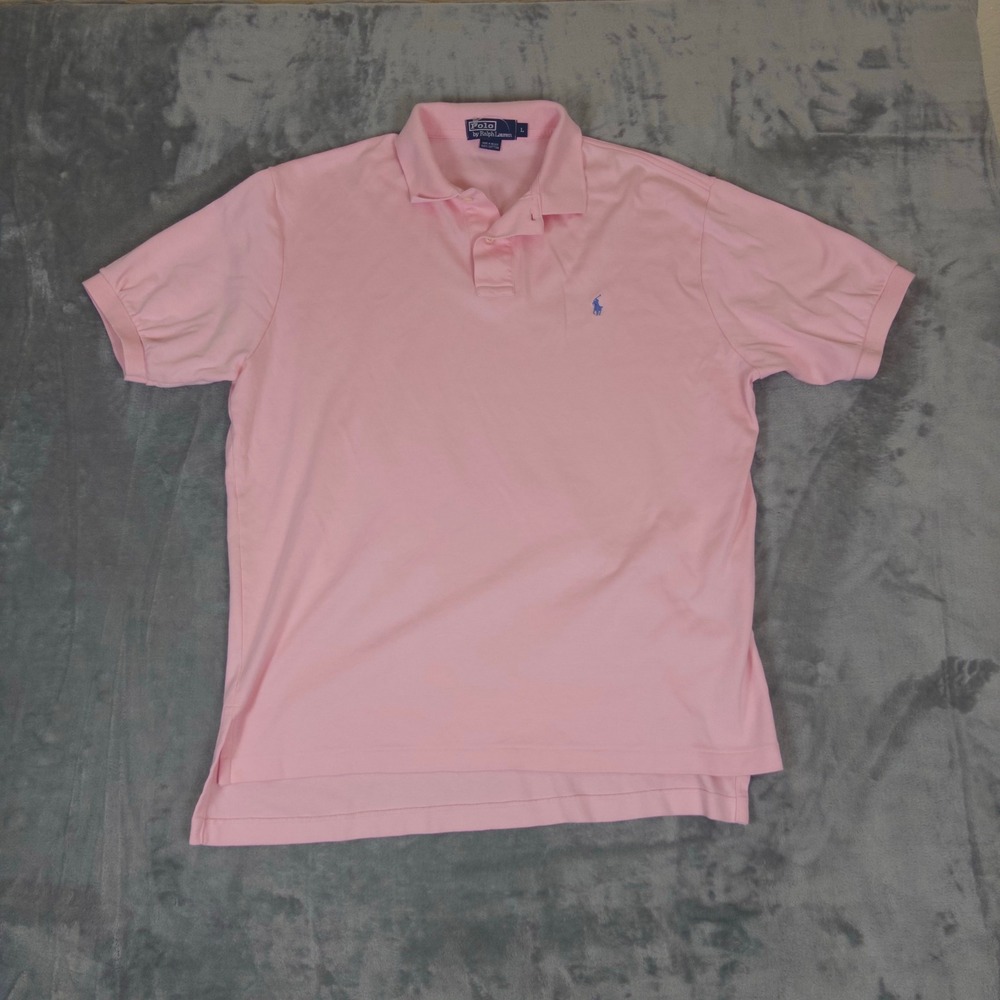 Polo Ralph Lauren Polo Shirt Mens Large Pink Short Sleeve Cotton Pony Logo
